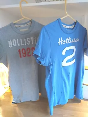 Boys/ Men’s Hollister Surf Cut  T-shirt  Top  Small Blue Grey Graphic SEE Photos • £3.50