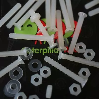 £24.14 • Buy 50 X Nylon Countersunk Plastic Machine Screws M3 X 25mm Bolts, Nuts & Washers
