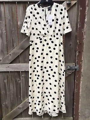 £12 • Buy New Look Maxi Dress Size 14 New With Tags Polka Dot Lined
