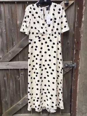 £12 • Buy New Look Maxi Dress Size 14 New With Tags Polka Dot Lined