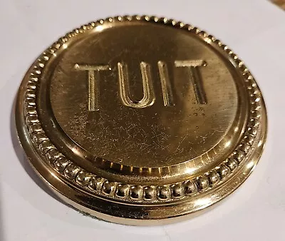 Vintage Neiman Marcus Fine Brass Round TUIT Paperweight - 1 Lb 1.6 Oz Taiwan • $29