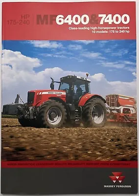 Massey Ferguson MF 6400 / 7400 175 - 240 High Hp Tractors Brochure 2009 • £8