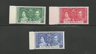 Malta 1937 George VI Coronation MNH Set.  SG214-6 • $1.25