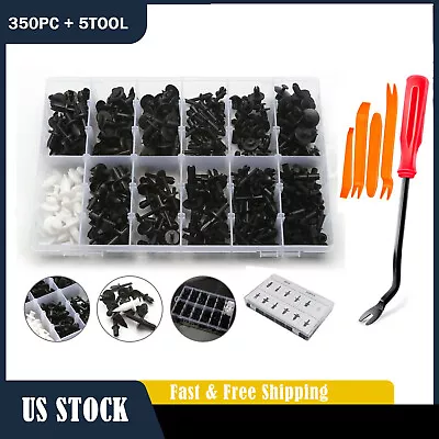 350 Clips+Tool Bumper Fender Door Panel Trim Fastener Plastic Pin Retainer HE09 • $31