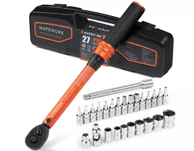 1/4 Inch Drive Click Torque Wrench 27 PCS Bike Torque Wrench Set Double Scale • $35.99
