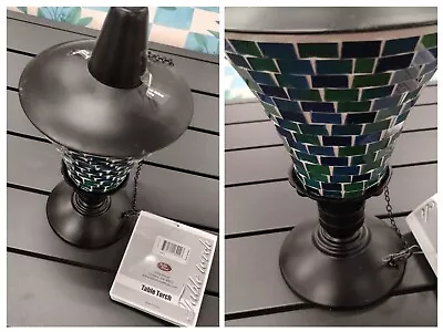 NEW India House MOSAIC TILE TABLE TORCH Tabletop Lamp Outdoor Lighting • $48.95