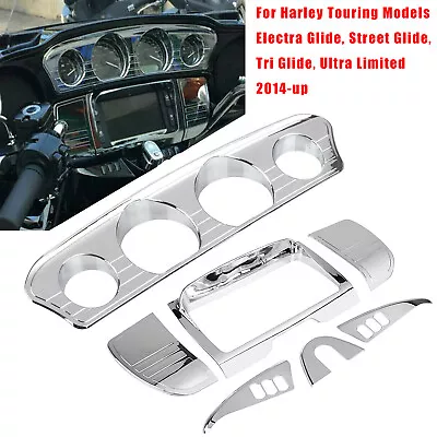 Tri Line Gauge Stereo Accent Trim Cover For Harley Touring Glide 2014-2023 FLHTK • $57.93