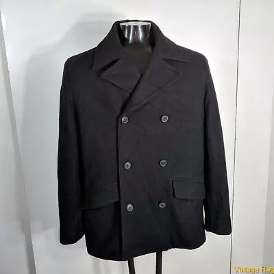 MERONA Wool Jacket Peacoat Pea Coat Mens Size M Black Insulated • $44.99