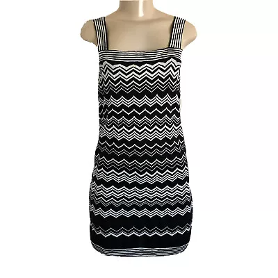 Missoni Target XS Mini Dress Black White Chevron Knit Zig Zag Sleeveless Stretch • $28
