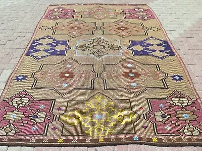 Vintage Turkish Mut Nomads Rug Wool Kilim Teppich 77 X108  Area Rug Kelim Carpet • $220.15