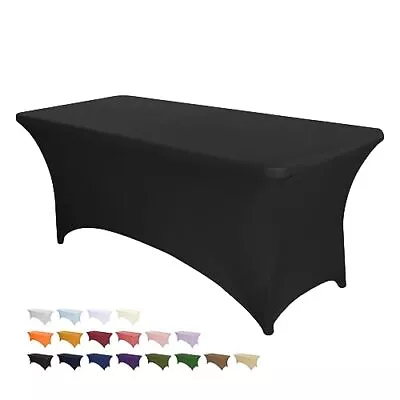 Mantel De Licra Para Mesa De 6 Pies Mantel Elástico Ajustado Para Fiesta Boda • $16.43