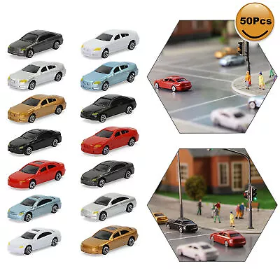 C200 50pcs Z Gauge Model Cars 1:220 Building Model Trains Layout Set • £10.79