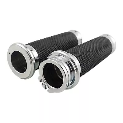 Motorcycle Hand Grips 1 Inch 25mm Handlebar Grips Rubber For Touring Road9448 • $20.62