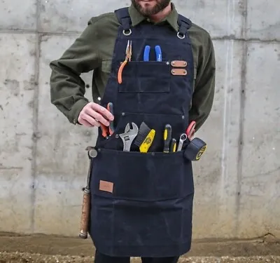 WHITEDUCK Waxed Canvas Workshop Tool Apron Woodworking Gardening Mechanic Belt • $20.30