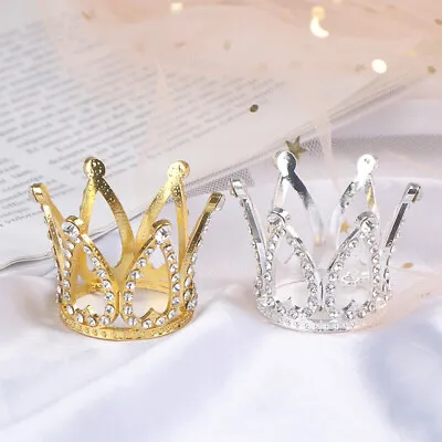 Mini Crown Princess Topper Crystal Pearl Children Hair Ornaments Party DecoN-r- • $3.37