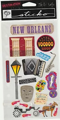 RARE Vintage Sticko Stickers NEW ORLEANS Mardi Gras Theme 53356 FAST FREE Ship! • $6.85