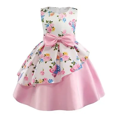 £15.82 • Buy Flower Girls Bridesmaid Dress Baby Kids Party Lace Bow Wedding Dresses Princess