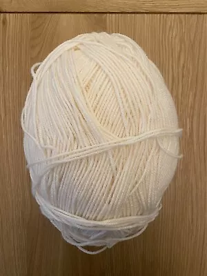 Aldi So Crafty Aran Yarn 410g 75% Acrylic 25% Wool Cream Knit & Purl • £5.99