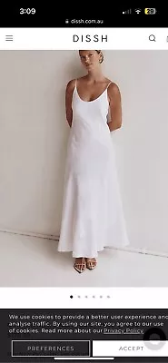 Dissh Giana White Linen Scoop Maxi Dress Size 14- New - Current Style • $119