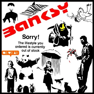 £8.99 • Buy Banksy Wall Sticker Multi-listing Highest Quality Vinyl Home Decor Art Decal UK