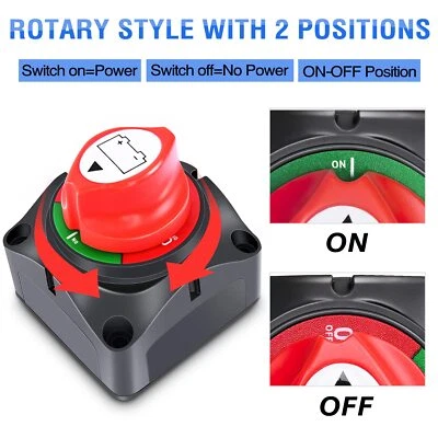 12V/600A Battery Switch Isolator Cut Off Kill Knob Marine Boat Camper Truck New • £8.59