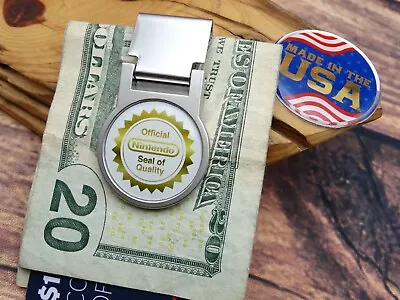 Rare Vintage Nintendo Gold Seal Adjustable Locking Money Clip Wallet Video Game • $19.99