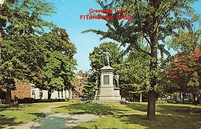 Fitchburg MA Massachusetts Civil War Memorial Statue Vintage Postcard • $6.39