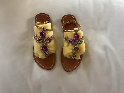 Mystique Jeweled Sling Back Thong Sandals. Size 6.EUC. • $139.95