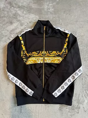 Authentic Versace Bomber Jacket. Size L Signature Barocco Print Black & Gold • $750
