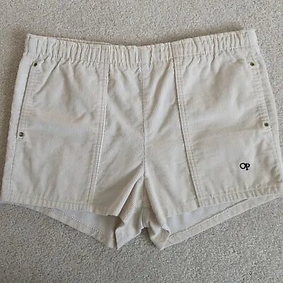 Ocean Pacific Shorts Mens Off White Corduroy Pull On Vintage 70s 80s OP Beach • $42