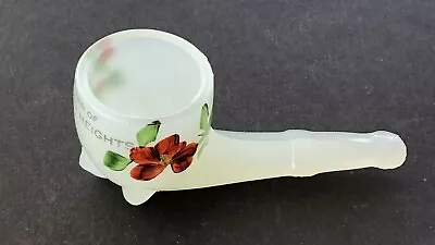 Antique Tiffin Clambroth Glass Souvenir Pipe Match Holder Houghton Heights Mich • $12