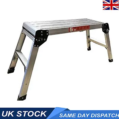 Step Up Platform Ladder Aluminium Lightweight Folding Step Max 150kg  • £37.99