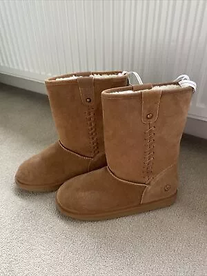 FATFACE Anna Tan Leather Suede Boots ~ UK Size 6/39 Brand New  Rrp £45 • £29.99