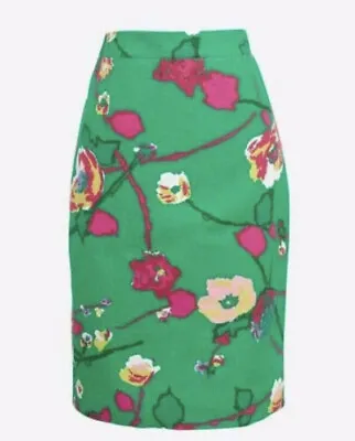 J CREW BASKETWEAVE PENCIL SKIRT - SIZE 4 Green Floral Pencil • $10