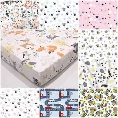 COT FITTED SHEET 70x140 Cm MATTRESS BED COVER NURSERY BABY  Stars Jungle Garden • £8.99