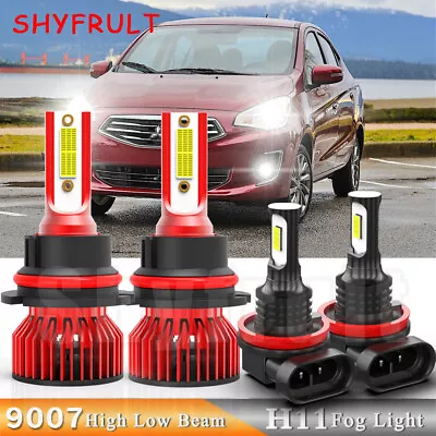 For Mitsubishi Mirage G4 2017 2018 4x LED Headlight Hi-Lo Fog Light 6000K Bulbs • $25.19