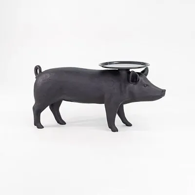 2022 Front Design Studio For Moooi Pig Side / End Table In Black W/ Silver Tray • $2610
