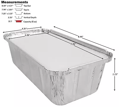 D&W Fine Pack A86 2 Lb. Aluminum Foil Loaf/Bread Pan Tins W/Foil Board Lid 25/PK • $28.99