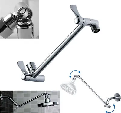 11  Solid Brass Shower Head Extension Arm With Lock Joints Adjustable Height • $15.73