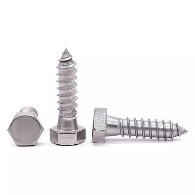 3/8  X 1-1/2  Hex Head Lag Screws Bolts 304 Stainless Steel 18-8 Full Thread • $13.14