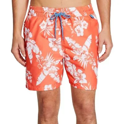 NWT Merona Men's Elastic Waist Camellia Floral Swim Shorts Trunks W/Mesh Lining • $8.99