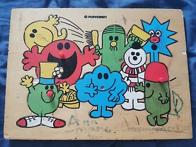 Vintage Roger Hargreaves Mr Men Jigsaw Puzzles 1970's 6 Piece Read Item • £50