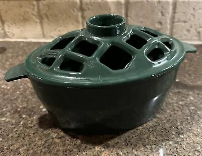 John Wright Forest Green Enameled Cast Iron Lattice Steamer Stovetop Humifier • $21