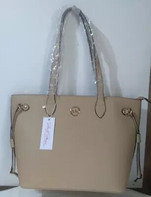 Marilyn Monroe Purse Tote Bag Large Tan Beige Red Lining NEW With Tags • $34.24