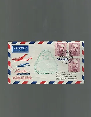 $14.98 • Buy Germany First Flight Cover Hamburg To Sao Paulo Brazil Via Buenos Aires 1956