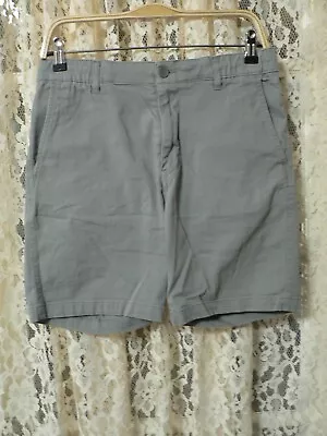 ##VTG H&M MEN SM (30x7) GRAY SHORTS-MID RISE-STRETCH-ELASTIC WAIST-DRAW STRING • $12