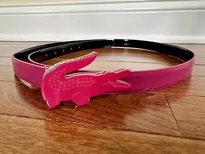 Lacoste Belt Pink Genuine Leather XL Rare • £9.73