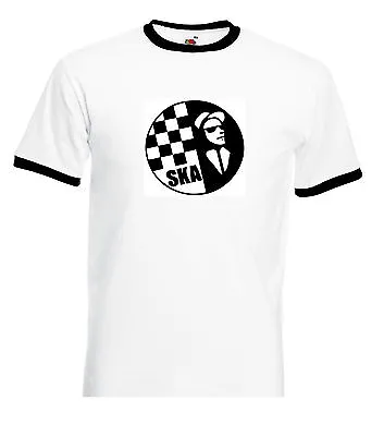 £9 • Buy SKA T Shirt  - Ringer 2Tone Reggae Mods Rude Boy Tee