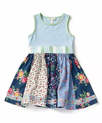 Matilda Jane Size 2 Dress Brilliant Daydream Dreamcatcher Tank Blue Floral  • $29.90