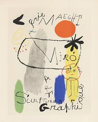 Joan Miro Lithograph Poster (printed By Mourlot) 12155c • $99.99